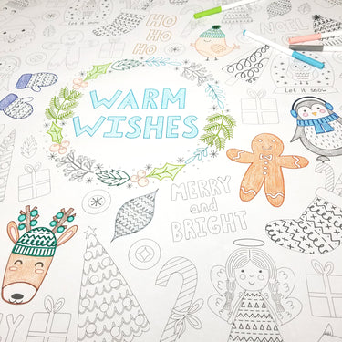 Warm Wishes Table Size Coloring Sheet